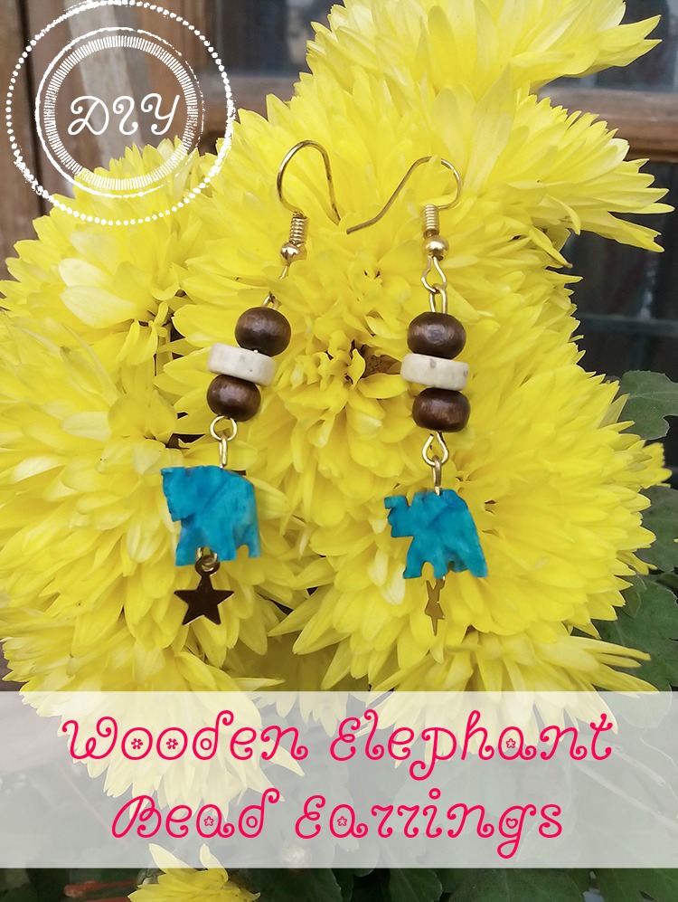 How to make wooden elephant bead earrings